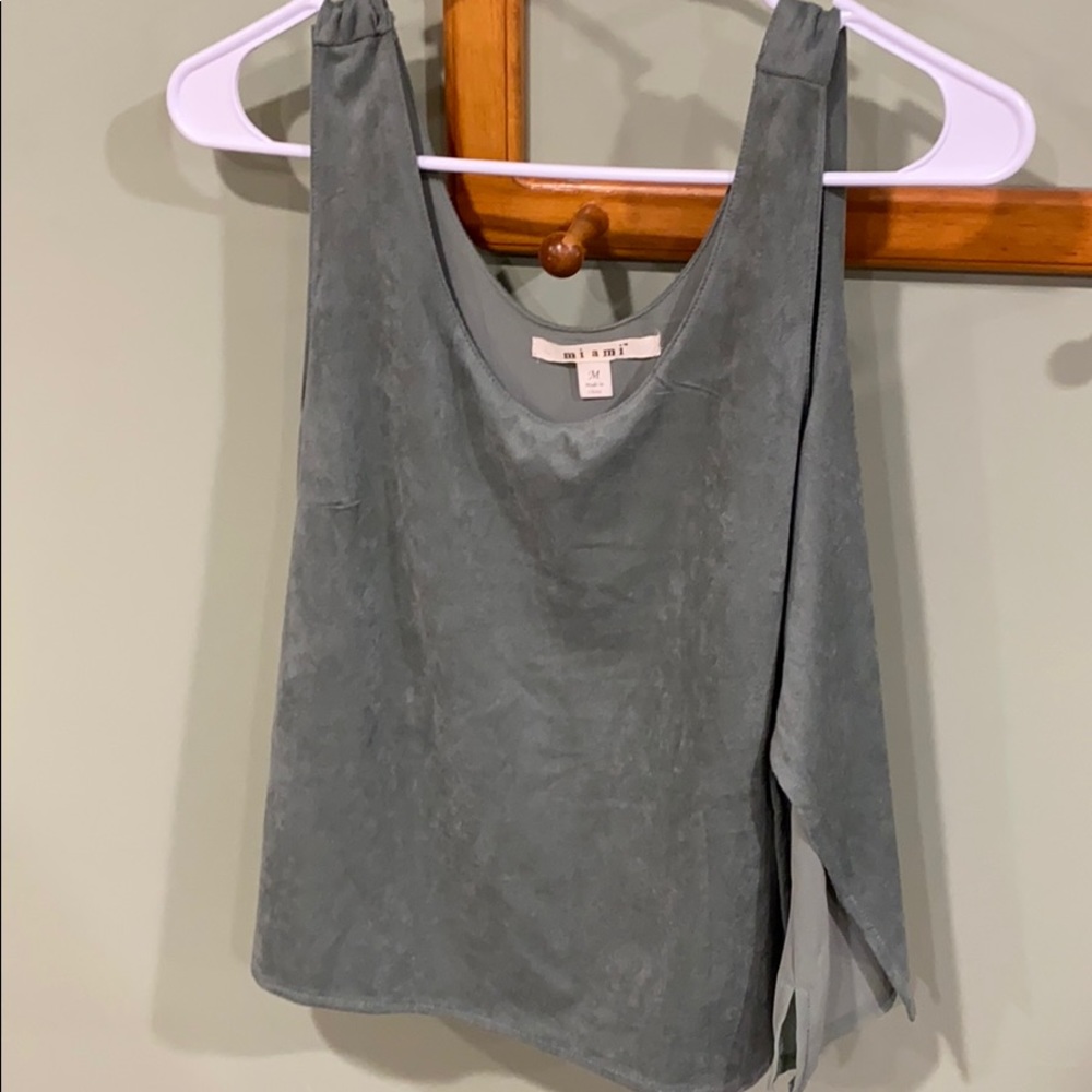 Faux suede crop